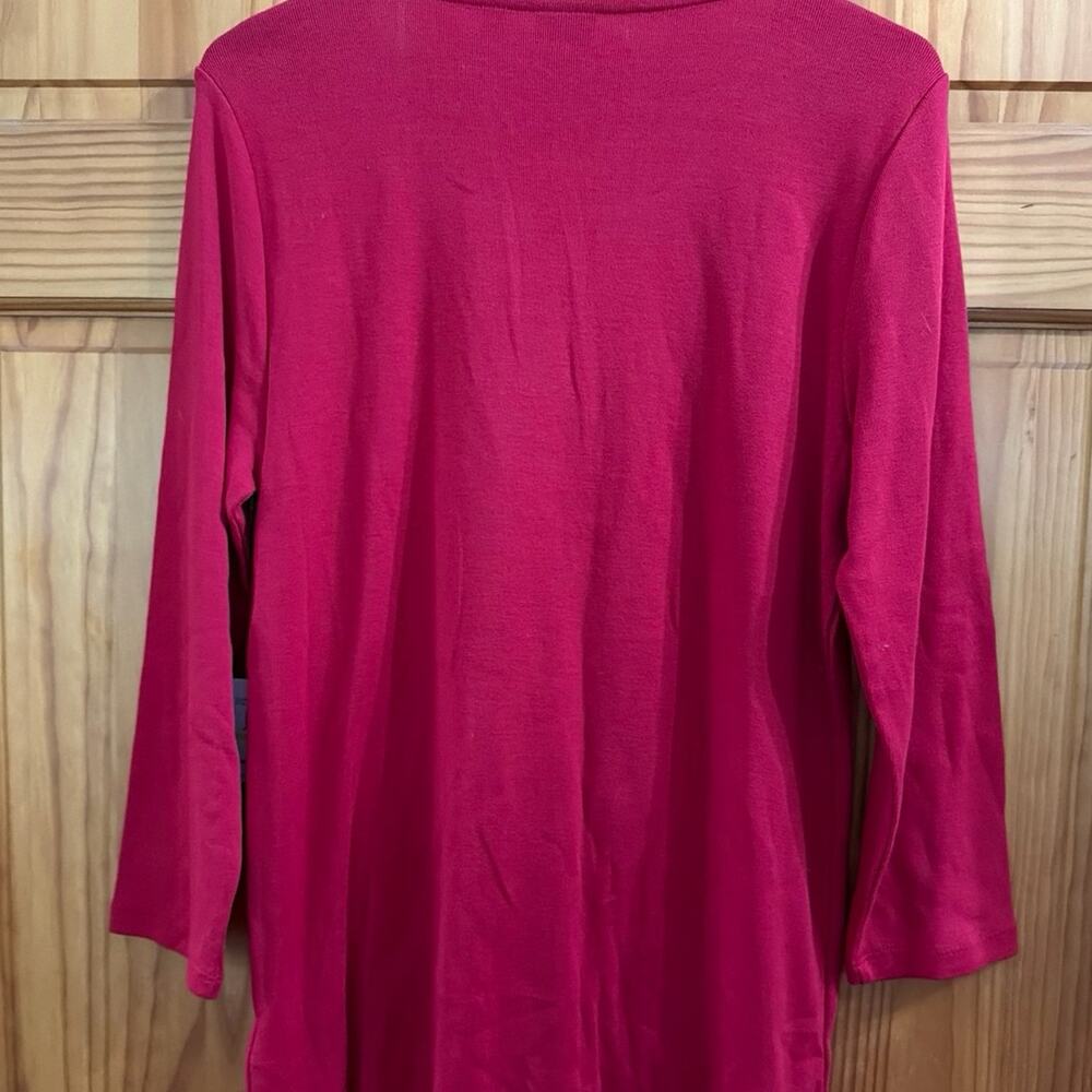 Rafaella Red Embellished Long Sleeved Shirt Size M - Picture 4 of 4